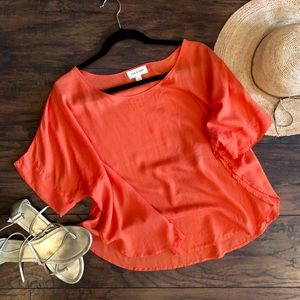 Anthropologie Cloth&Stone Coral Oversized Top SM